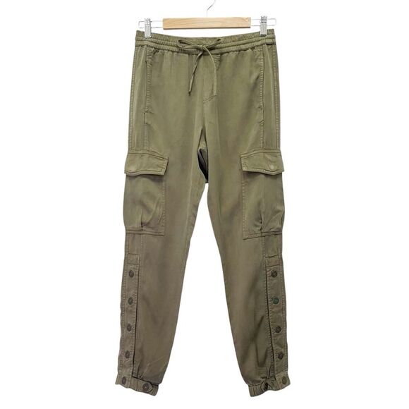 Pam & Gela x Revolve Snap Leg Cargo Crop Jogger Pants in Army Green Size P |  XS - Picture 2 of 13